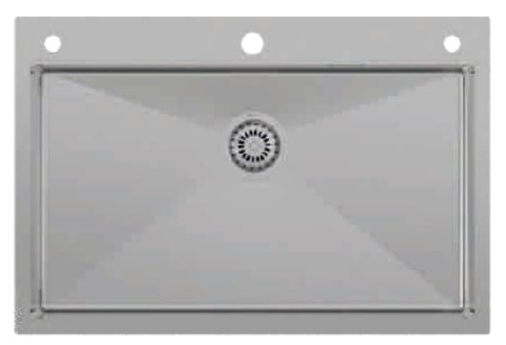 1 BOWL W/O DRAIN BOARD W/INOX 2202 FAUCETS  (DEPTH 8INCH) FULLY LOADED (THK 1MM) - CARYSIL -  ( MATT - WALTZ 610 R10 FULLY LOADED - 610x507 mm - 24inchX20inch )