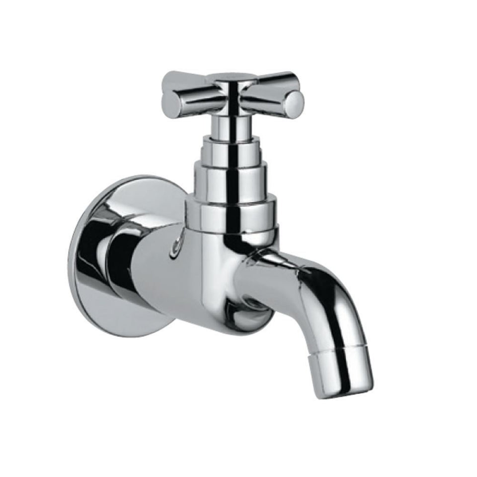 BIB COCK STRAIGHT LINE W/FLANGE - JAQUAR FAUCETS - ( CHROME - SOLO - 0x15 mm - 0inchX0.5inch )