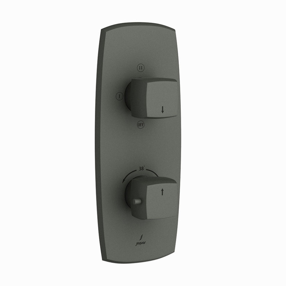 AQUAMAX EXPOSED PART KIT OF THERMOSTATIC SHOWER MIXER WITH 3-WAY DIVERTER & SLEEVE (COMPATIBLE WITH ALD-683N) - JAQUAR FAUCETS - ( GRAPHITE - ARC - 0x20 mm - 0inchX0.8inch )