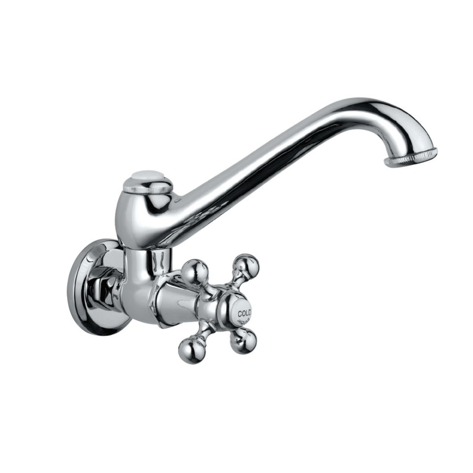 SINK COCK W/M WITH FLANGE - JAQUAR FAUCETS - ( CHROME - QUEENS - 0x15 mm - 0inchX0.5inch )