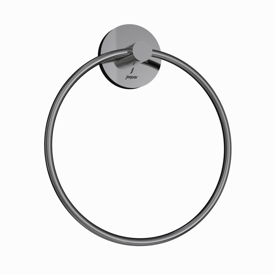 TOWEL RING ROUND WITH ROUND FLANGE - JAQUAR FAUCETS - ( BLACK CHROME - CONTINENTAL ACC. - 0x0 mm - 0inchx0inch )