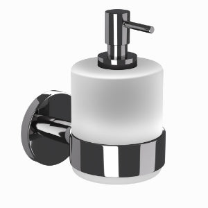 SOAP DISPENSER W/GLASS BOTTLE - JAQUAR FAUCETS - ( BLACK CHROME - CONTINENTAL ACC. - 0x0 mm - 0inchX0inch )