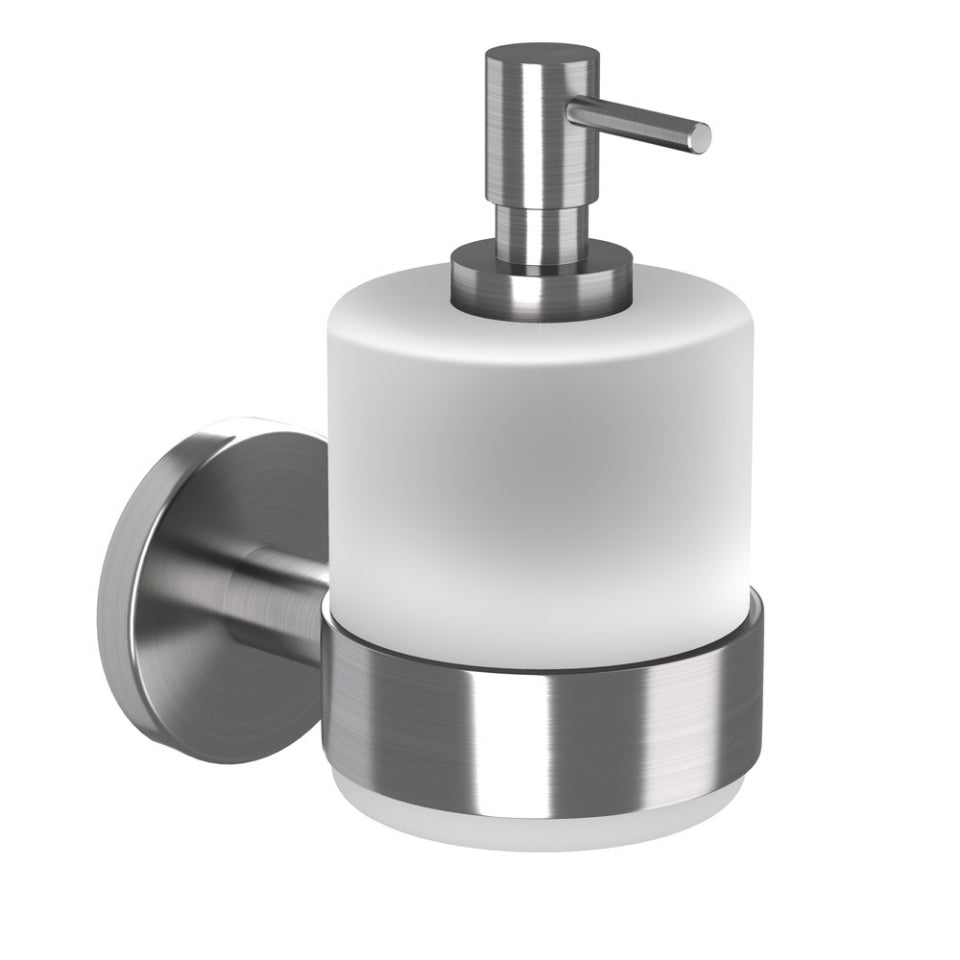 SOAP DISPENSER W/GLASS BOTTLE - JAQUAR FAUCETS - ( STAINLESS STEEL - CONTINENTAL ACC. - 0x0 mm - 0inchX0inch )