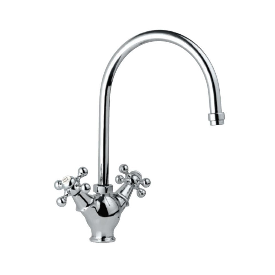 SINK MIXER T/M BRAIDED HOSES - JAQUAR FAUCETS - ( CHROME - QUEENS - 0x15 mm - 0inchX0.5inch )