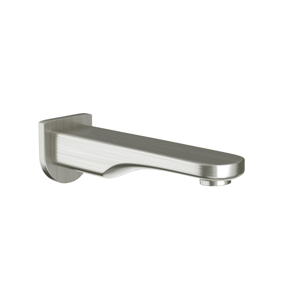 OPAL PRIME BATH TUB SPOUT WITH WALL FLAN - JAQUAR FAUCETS - ( STAINLESS STEEL - SPOUT - 0x15 mm - 0inchX0.5inch )