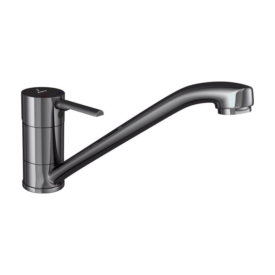 SINGLE LEVER SINK MIXER WITH SWINGING SPOUT (TABLE MOUNTED) - JAQUAR FAUCETS - ( BLACK CHROME - FLORENTINE PRIME - 0x15 mm - 0inchX0.5inch )