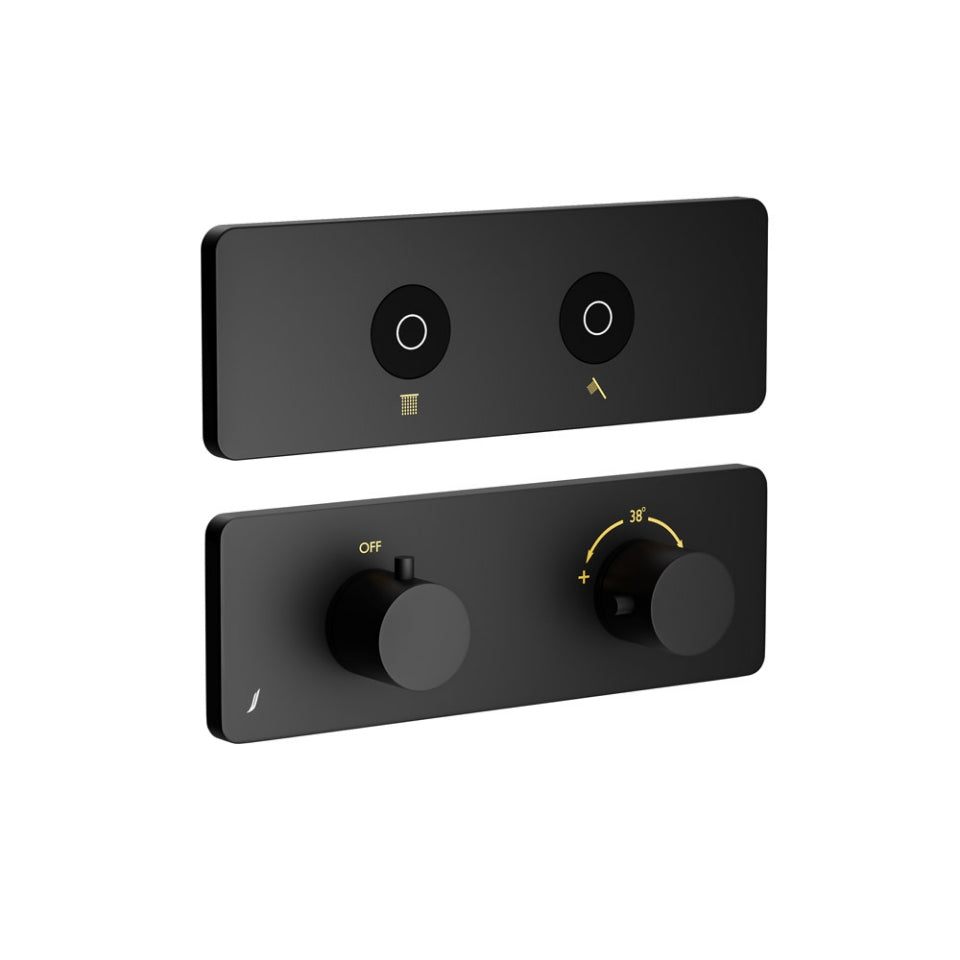 EXPOSED PART KIT OF QLOUD TOUCH SHOWER SYSTEM WITH 2OUTLET - JAQUAR FAUCETS - ( BLACK MATT - QLOUD - 0x32 mm - 0inchX1.28inch )