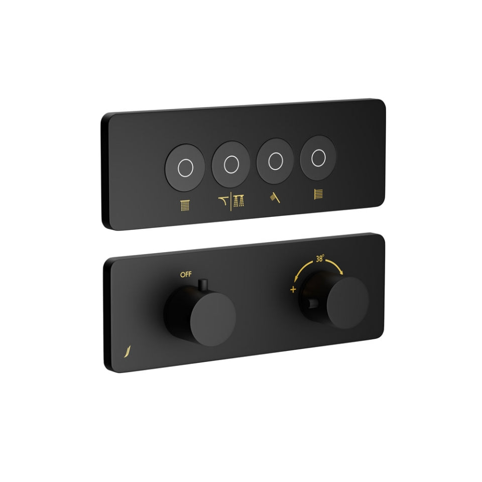 EXPOSED PART KIT OF QLOUD TOUCH SHOWER SYSTEM WITH 4OUTLETS - JAQUAR FAUCETS - ( BLACK MATT - QLOUD - 0x32 mm - 0inchX1.28inch )