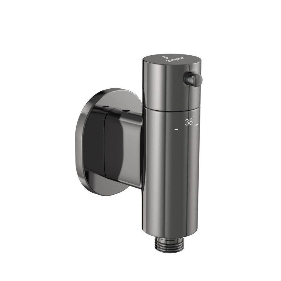 EXPOSED PART KIT OF CONCEALED THERMOSTATIC VALVE FOR HEALTH FAUCET - JAQUAR FAUCETS - (BLACK CHROME - ALLIED - 0x15 mm - 0inchX0.5inch)