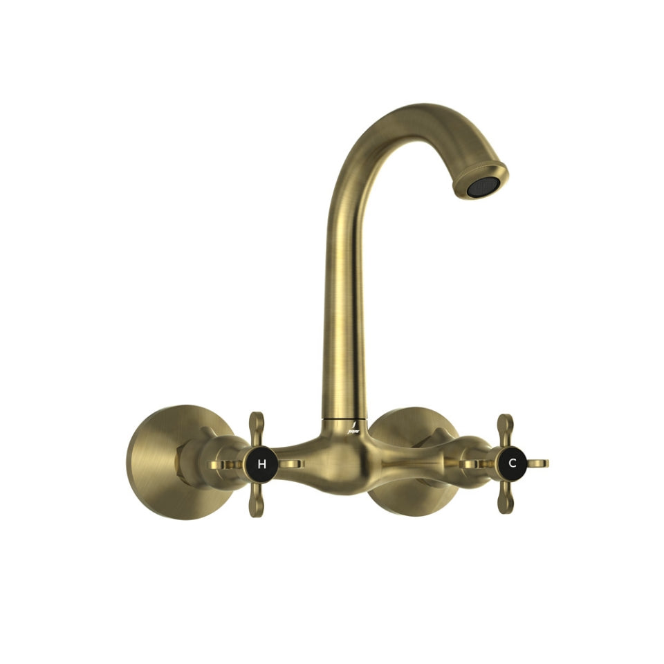 SINK MXR W/M W/SHORT SWINGING SPT&FLANGE - JAQUAR FAUCETS - ( ANTIQUE BRONZE - QUEENS PRIME - 0x15 mm - 0inchX0.5inch )
