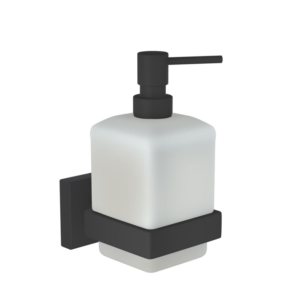 SOAP DISH W/GLASS BOTTLE - JAQUAR FAUCETS - ( BLACK MATT - ACC. KUBIX PRIME - 0x0 mm - 0inchx0inch )
