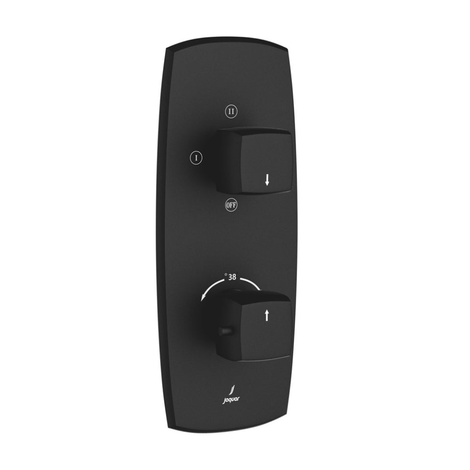 AQUAMAX EXPOSED PART KIT OF THERMOSTATIC SHOWER MIXER WITH 3-WAY DIVERTER & SLEEVE (COMPATIBLE WITH ALD-683N) - JAQUAR FAUCETS - ( BLACK MATT - ARC - 0x20 mm - 0inchX0.8inch )