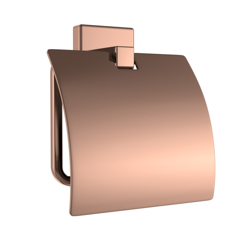 TOILET ROLL HOLDER WITH FLAP - JAQUAR FAUCETS - ( BLUSH GOLD PVD - ACC. KUBIX PRIME - 0x0 mm - 0inchx0inch )
