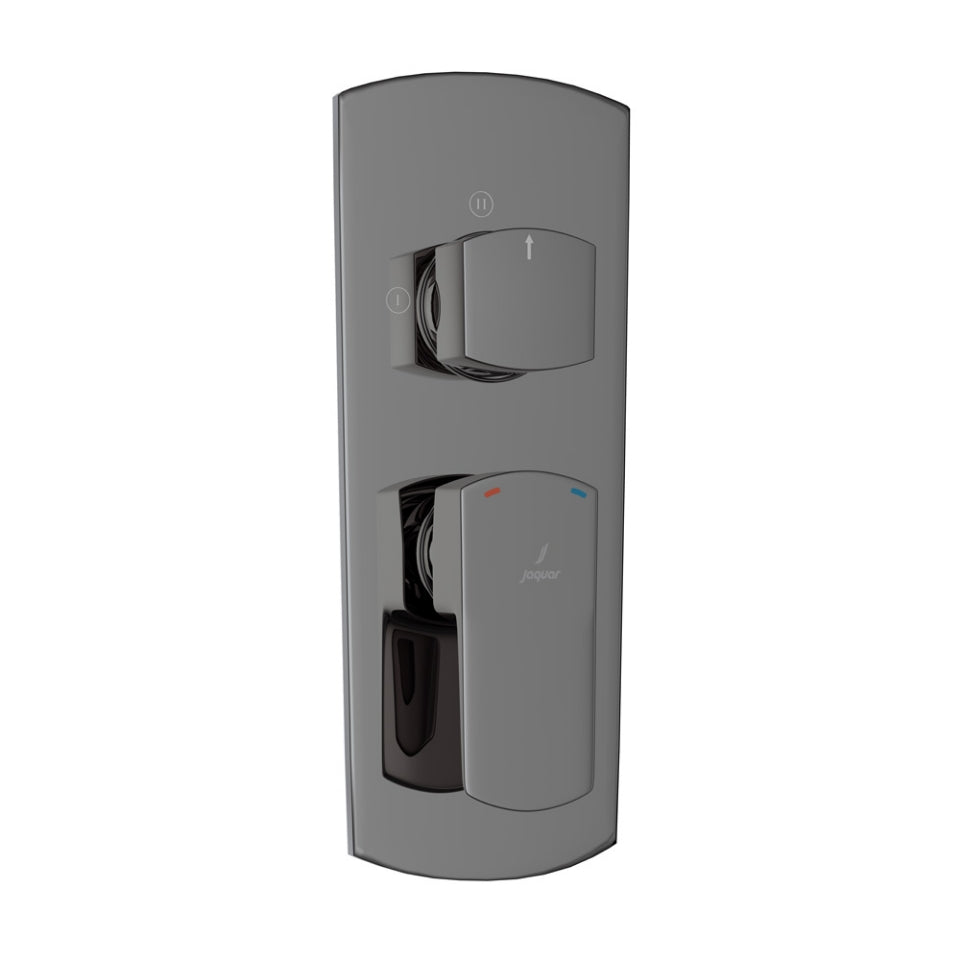 AQUAMAX EXPOSED PART KIT OF SINGLE LEVER SHOWER MIXER WITH 3-WAY DIVERTER AND SLEEVE (COMPATIBLE WITH ALD-783N) - JAQUAR FAUCETS - ( BLACK CHROME - KUBIX PRIME - 0x15 mm - 0inchX0.5inch )