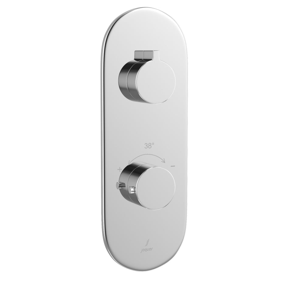 AQUAMAX EXPOSED PART KIT OF THERMOSTATIC SHOWER MIXER WITH 1-WAY DIVERTER WITH SLEEVE (COMPATIBLE WITH ALD-661N) - JAQUAR FAUCETS - ( CHR - LAGUNA - 0x15 mm - 0inchX0.5inch )