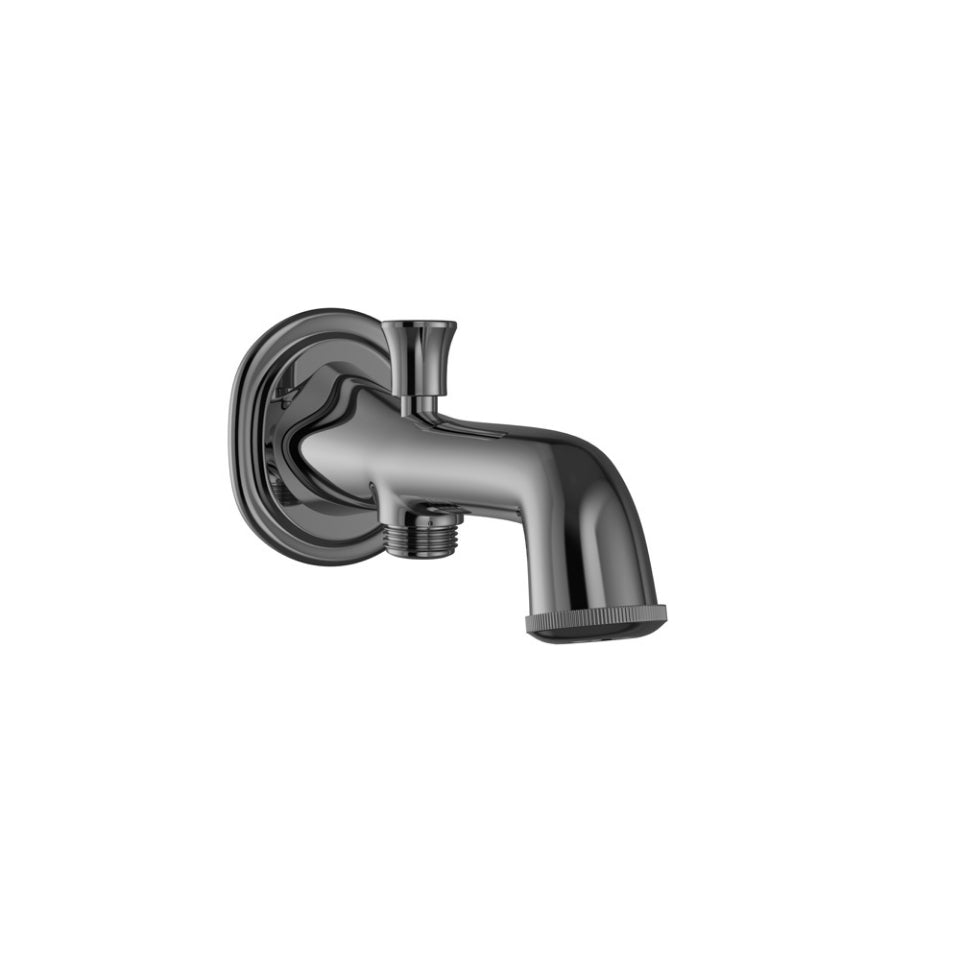 BATH TUB SPOUT WITH BUTTON ATTACHMENT - JAQUAR FAUCETS - ( BLACK CHROME - SPOUT - 0x15 mm - 0inchX0.5inch )