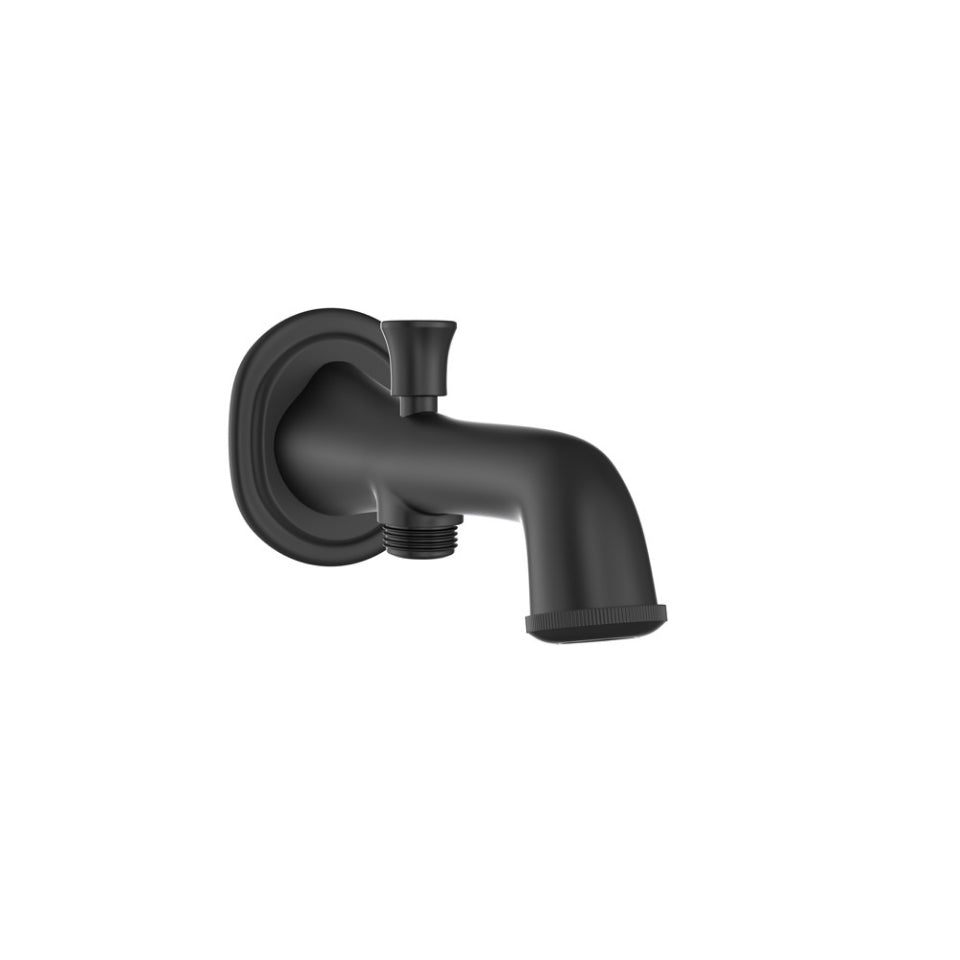 BATH TUB SPOUT WITH BUTTON ATTACHMENT - JAQUAR FAUCETS - ( BLACK MATT - SPOUT - 0x15 mm - 0inchX0.5inch )