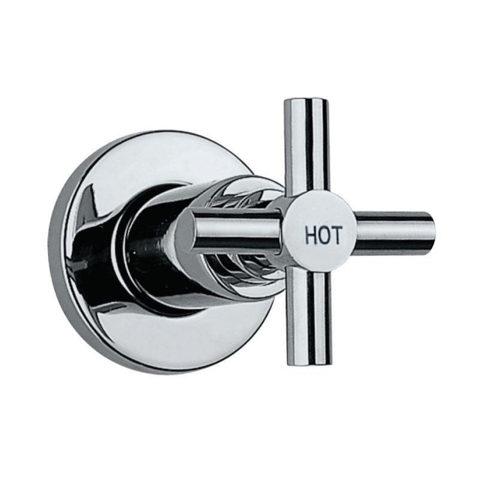 EXPOSED PART KIT OF CONCEALED STOP COCK HOT ONLY & FLUSH COCK W/FLANGE - JAQUAR FAUCETS - (CHROME - SOLO - 0x0 mm - 0inchX0inch)