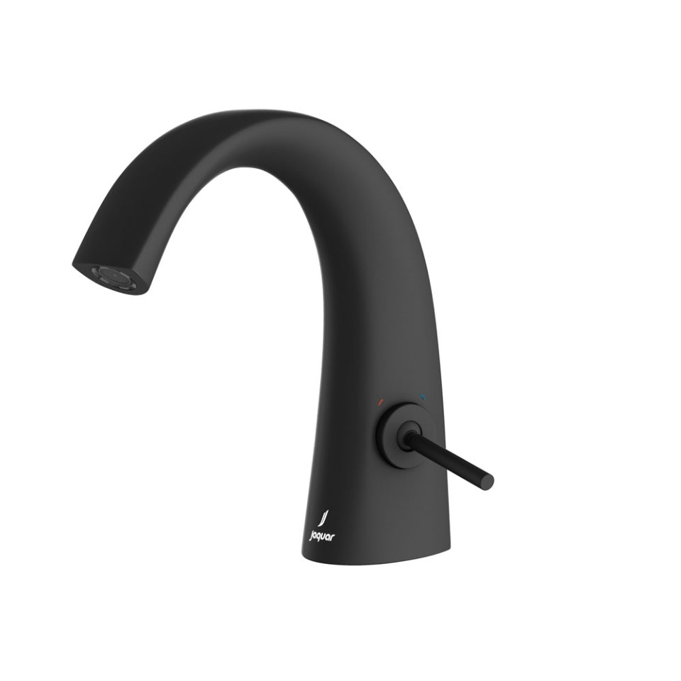 S.L. B/MIXER W/O POP UP & BRAIDED PIPE - JAQUAR FAUCETS - ( BLACK MATT - ARC - 0x15 mm - 0inchX0.5inch )