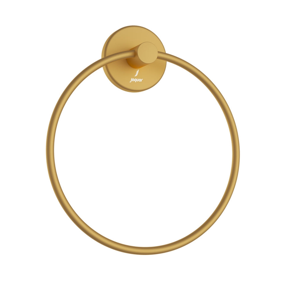 TOWEL RING ROUND WITH ROUND FLANGE - JAQUAR FAUCETS - ( GOLD MATT PVD - CONTINENTAL ACC. - 0x0 mm - 0inchx0inch )