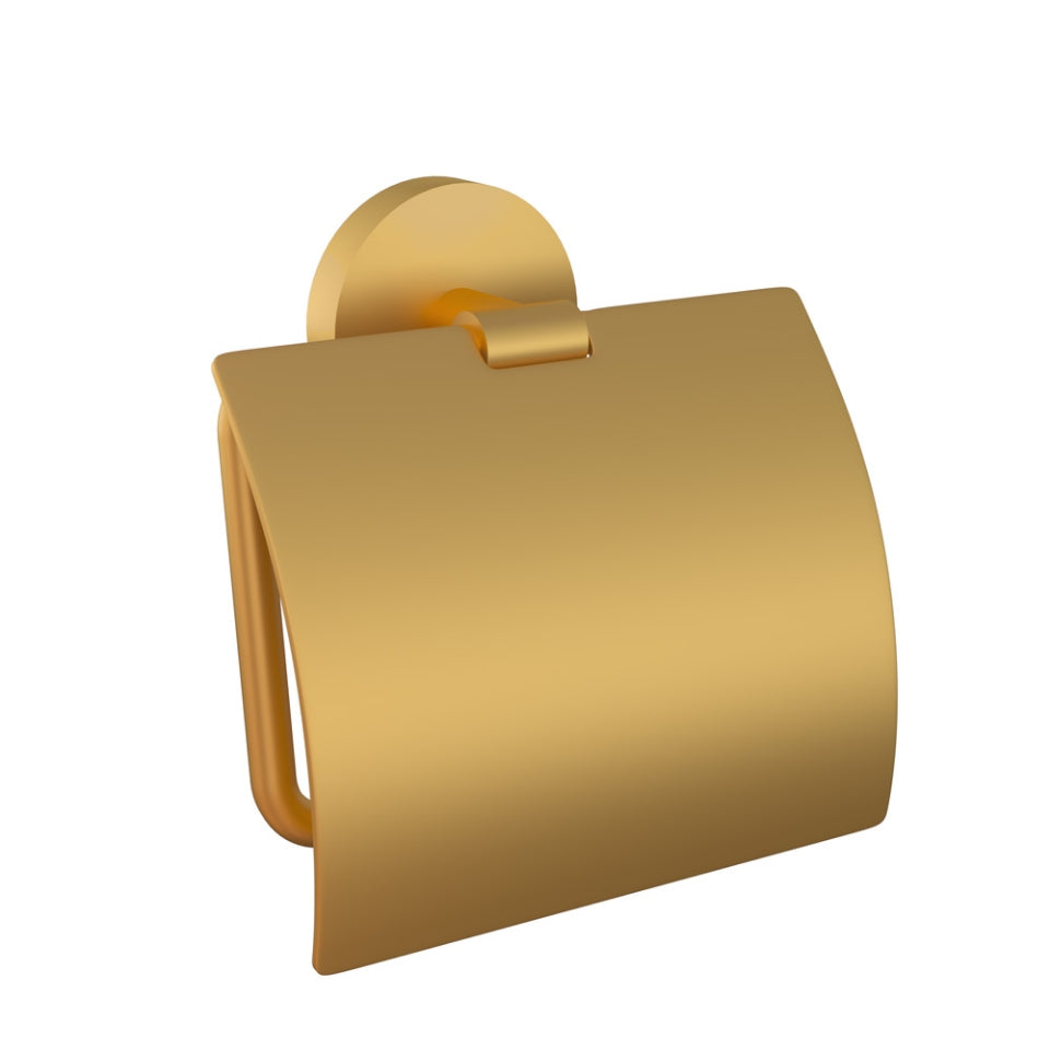 TOILET ROLL HOLDER WITH FLAP - JAQUAR FAUCETS - ( GOLD MATT PVD - CONTINENTAL ACC. - 0x0 mm - 0inchx0inch )
