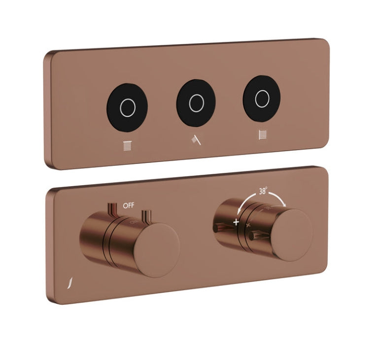 EXPOSED PART KIT OF QLOUD TOUCH SHOWER SYSTEM WITH 3OUTLETS - JAQUAR FAUCETS - ( BLUSH GOLD PVD - QLOUD - 0x32 mm - 0inchX1.28inch )