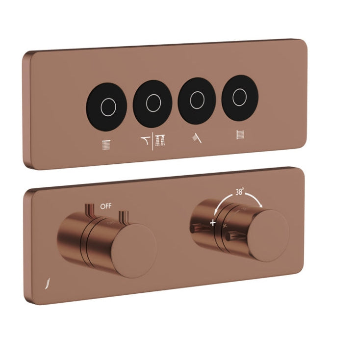 EXPOSED PART KIT OF QLOUD TOUCH SHOWER SYSTEM WITH 4OUTLETS - JAQUAR FAUCETS - ( BLUSH GOLD PVD - QLOUD - 0x32 mm - 0inchX1.28inch )