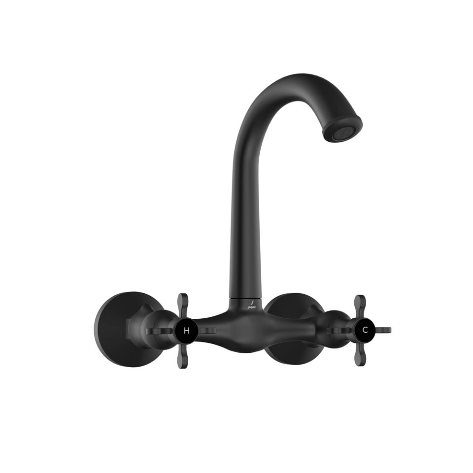 SINK MXR W/M W/SHORT SWINGING SPT&FLANGE - JAQUAR FAUCETS - ( BLACK MATT - QUEENS PRIME - 0x15 mm - 0inchX0.5inch )