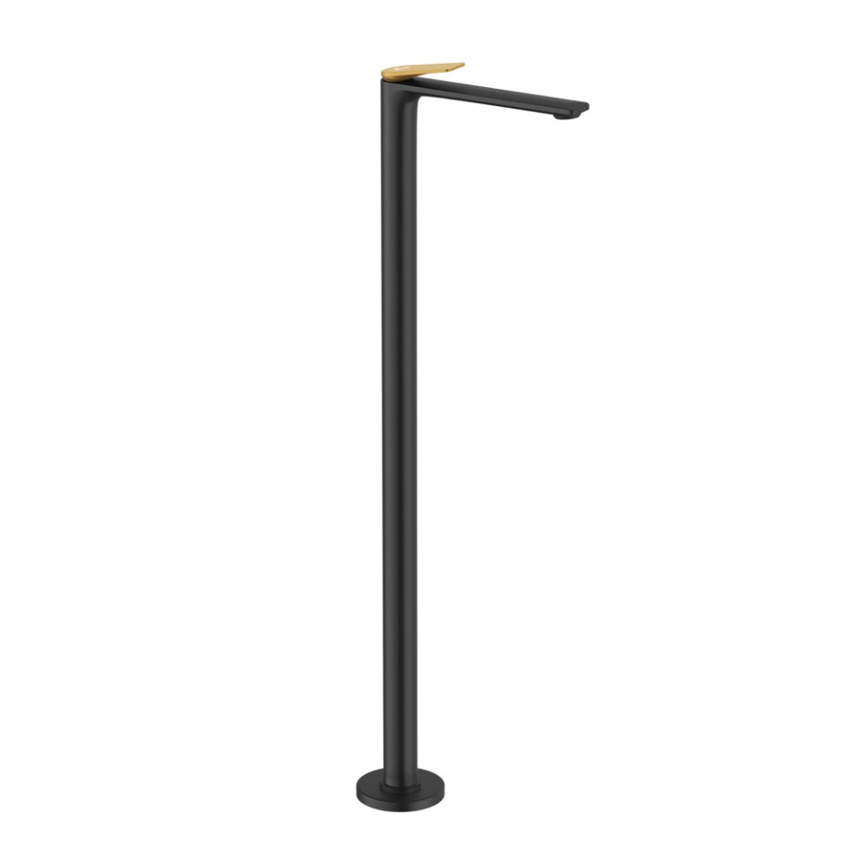 FLOOR MOUNTED SINGLE LEVER BASIN MIXER - JAQUAR FAUCETS - ( GOLD MATT PVD/BLACK MATT - LAGUNA - 0x15 mm - 0inchX0.5inch )