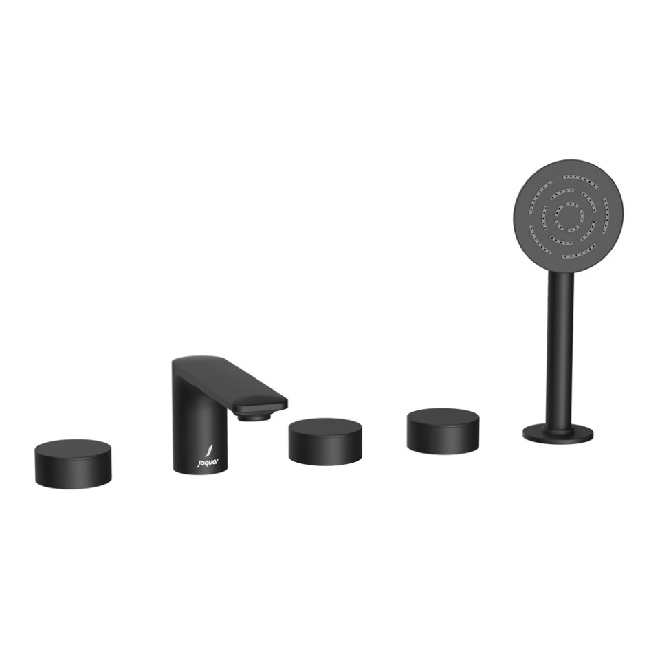 5-HOLE BATH & SHOWER MIXER - JAQUAR FAUCETS - ( BLACK MATT - LAGUNA - 0x15 mm - 0inchX0.5inch )
