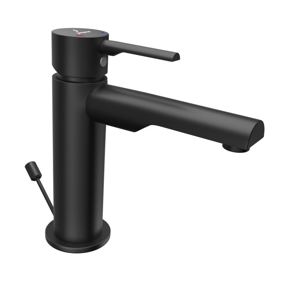 SINGLE LEVER BASIN MIXER WITH POPUP W/PIPES - JAQUAR FAUCETS - ( BLACK MATT - FLORENTINE PRIME - 0x15 mm - 0inchX0.5inch )