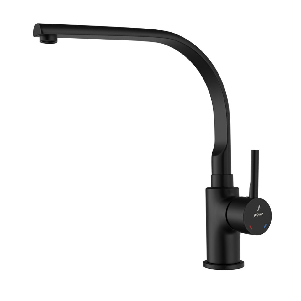 SIDE SINGLE LEVER SINK MIXER WITH SWINGING SPOUT (TABLE MOUNTED)- JAQUAR FAUCETS - ( BLACK MATT - FLORENTINE PRIME - 0x15 mm - 0inchX0.5inch )