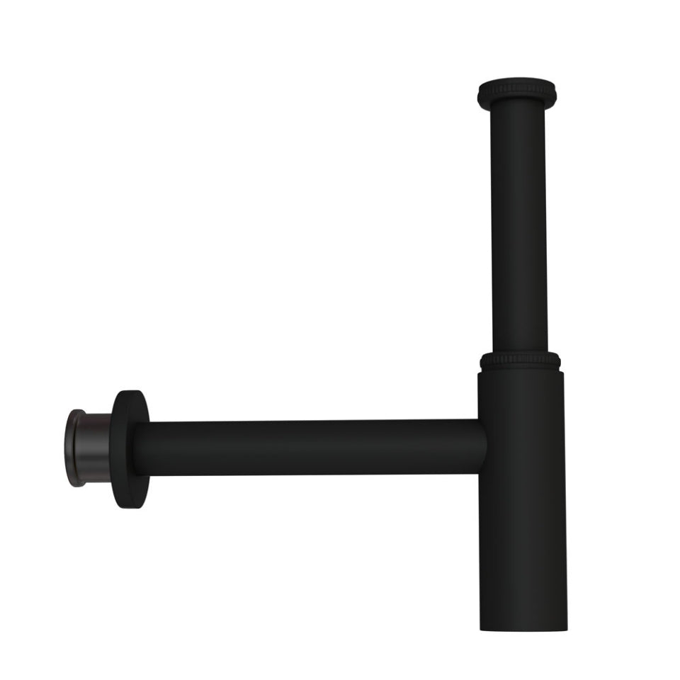 BOTTLE TRAP WITH 12 & 7.5 INCH PIPE - JAQUAR FAUCETS - ( BLACK MATT - ALLIED - 0x32 mm - 0inchX1.25inch )