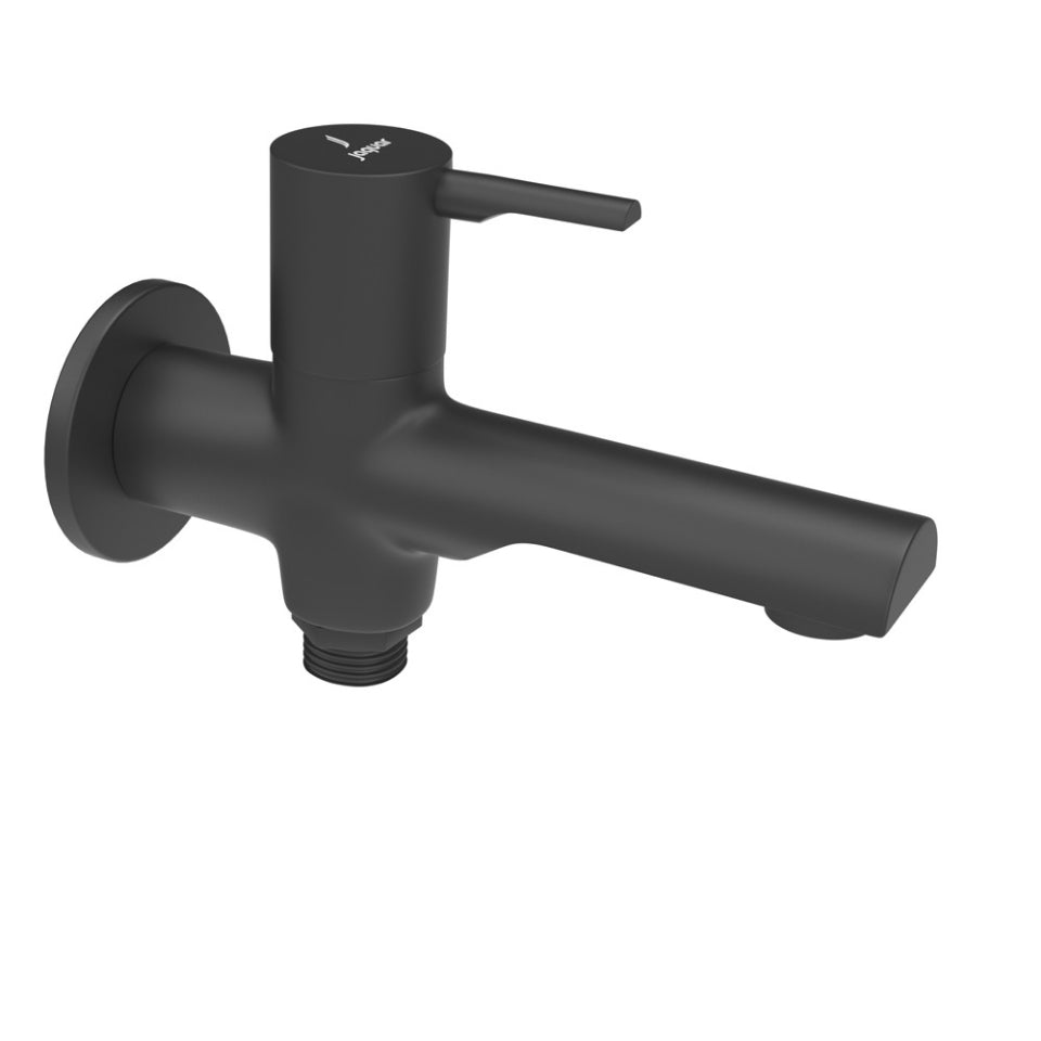 2 WAY BIB COCK WITH WALL FLANGE - JAQUAR FAUCETS - ( BLACK MATT - FLORENTINE PRIME - 0x15 mm - 0inchX0.5inch )