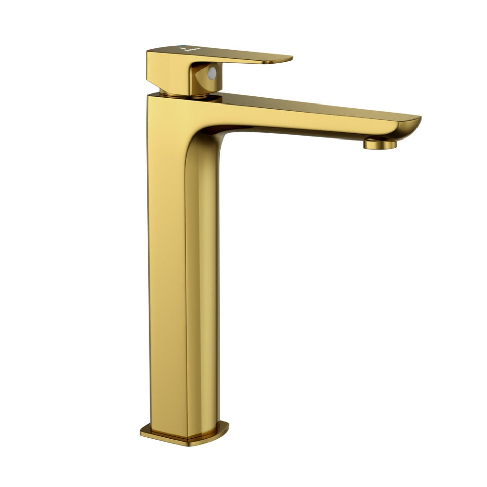 SL TALL BOY WITH 155MM EXTENSION W/PIPES - JAQUAR FAUCETS - ( GOLD BRIGHT PVD - KUBIX PRIME - 0x0 mm - 0inchx0inch )