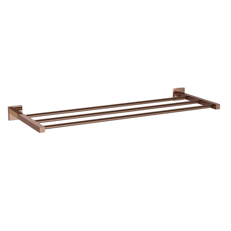 TOWEL RACK WITHOUT LOWER HANG - JAQUAR FAUCETS - ( BLUSH GOLD PVD - ACC. KUBIX PRIME - 0x600 mm - 0inchX24inch )
