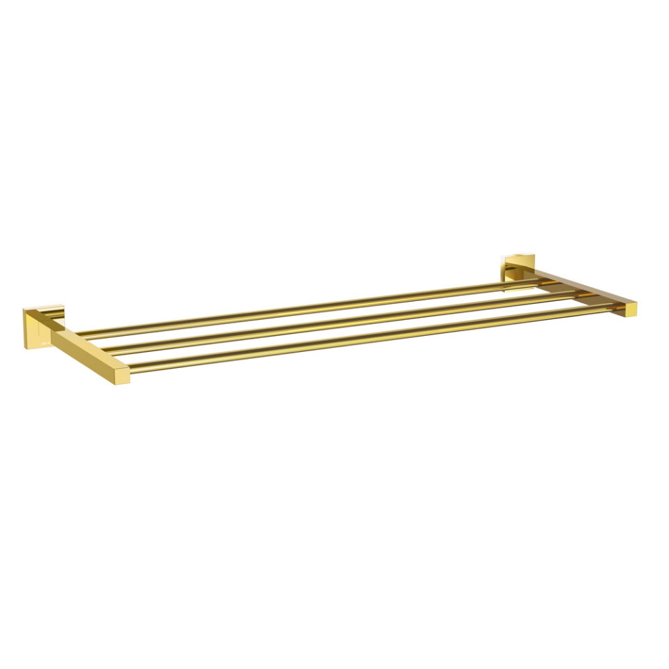 TOWEL RACK WITHOUT LOWER HANG - JAQUAR FAUCETS - ( GOLD BRIGHT PVD - ACC. KUBIX PRIME - 0x600 mm - 0inchX24inch )
