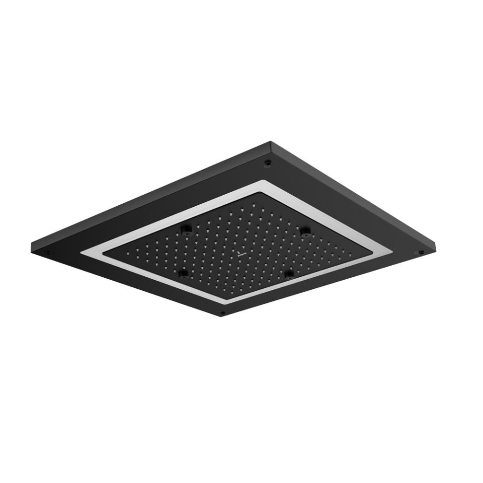 DUOFLO SHOWER SQUARE SHAPE LED LIGHT W/REMOTE CONTROL - JAQUAR FAUCETS - ( BLACK MATT - OVERHEAD SHOWER - 450x450 mm - 18inchX18inch )