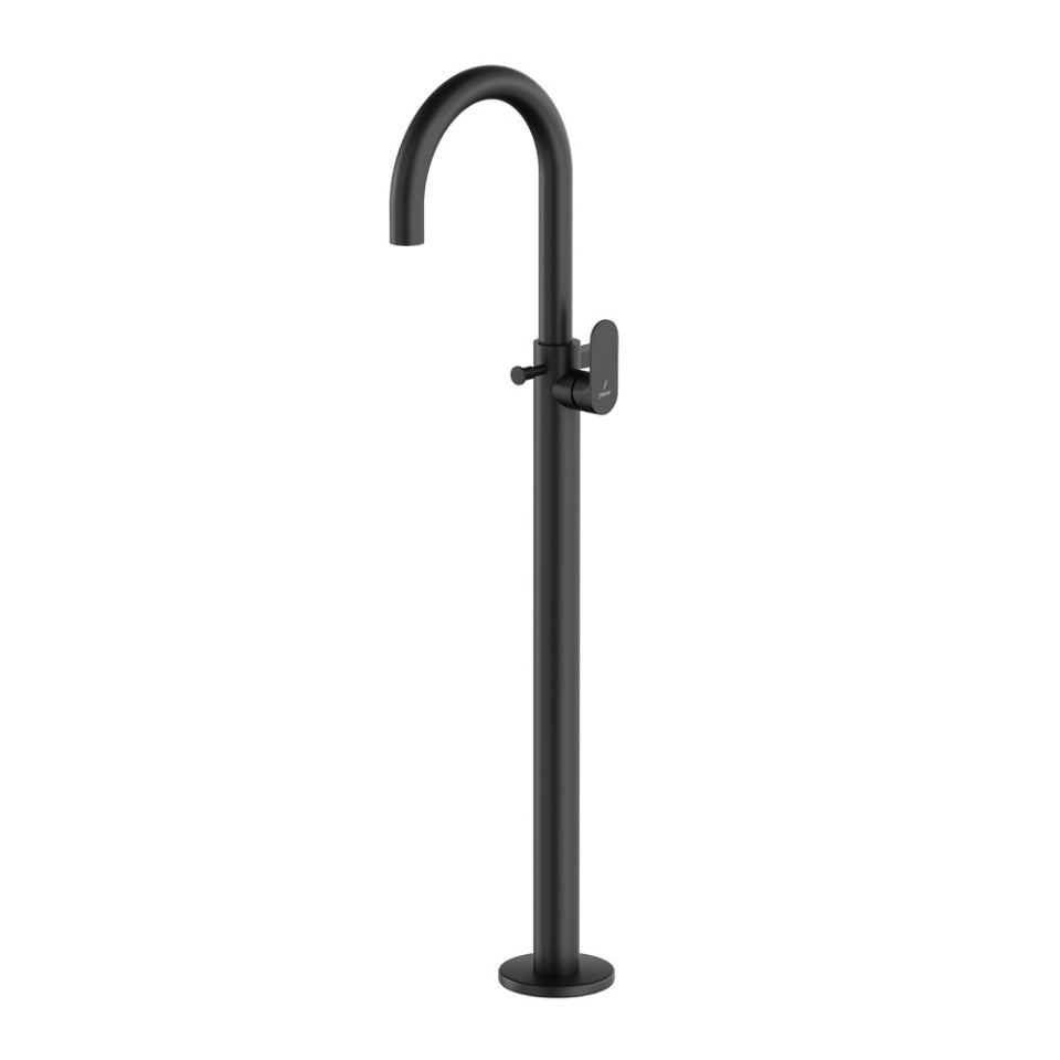 EXPOSED PARTS OF FLOOR MOUNTED SINGLE LEVER BATH MIXER - JAQUAR FAUCETS - ( BLACK MATT - OPAL PRIME - 0x15 mm - 0inchX0.5inch )