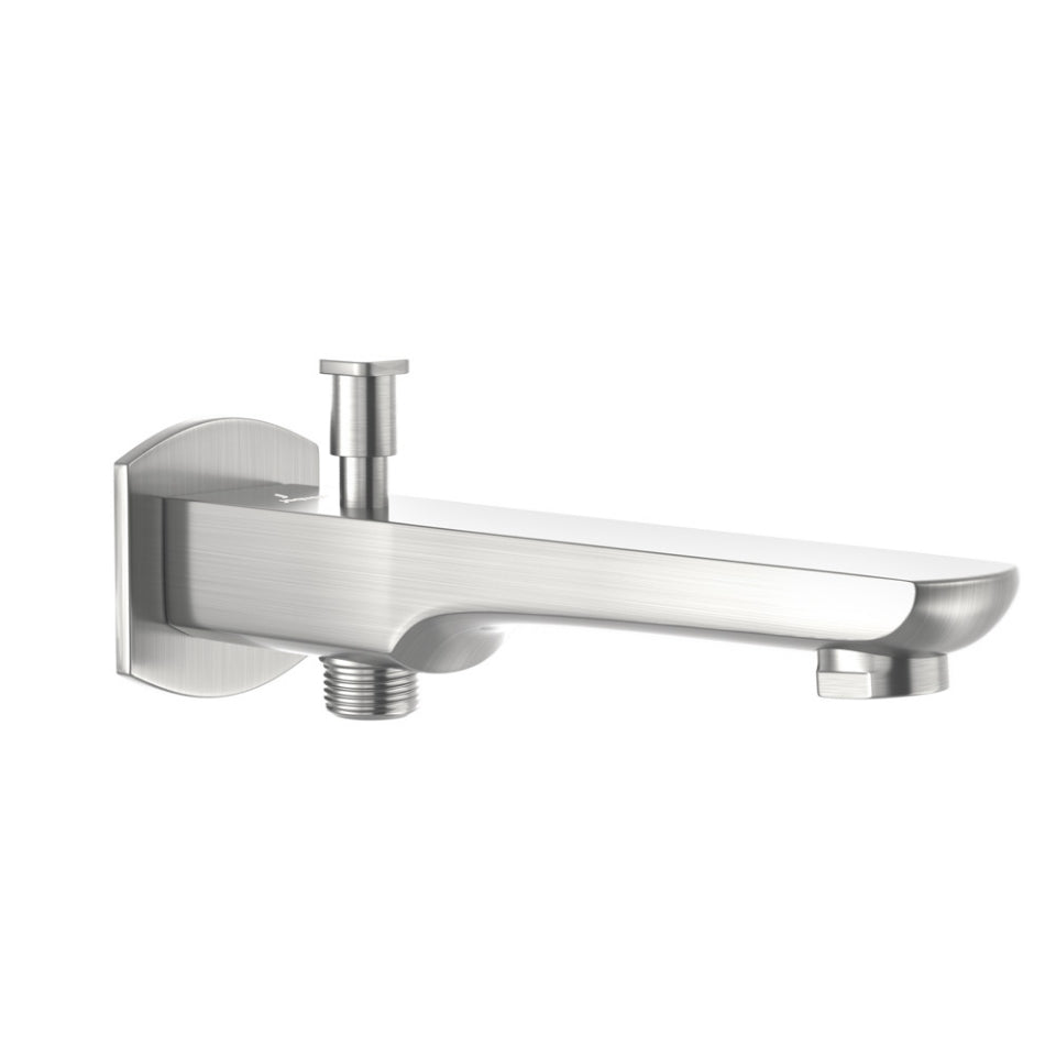 KUBIX PRIME BATH TUB SPOUT WITH BUTTON - JAQUAR FAUCETS - ( STAINLESS STEEL - SPOUT - 0x15 mm - 0inchX0.5inch )