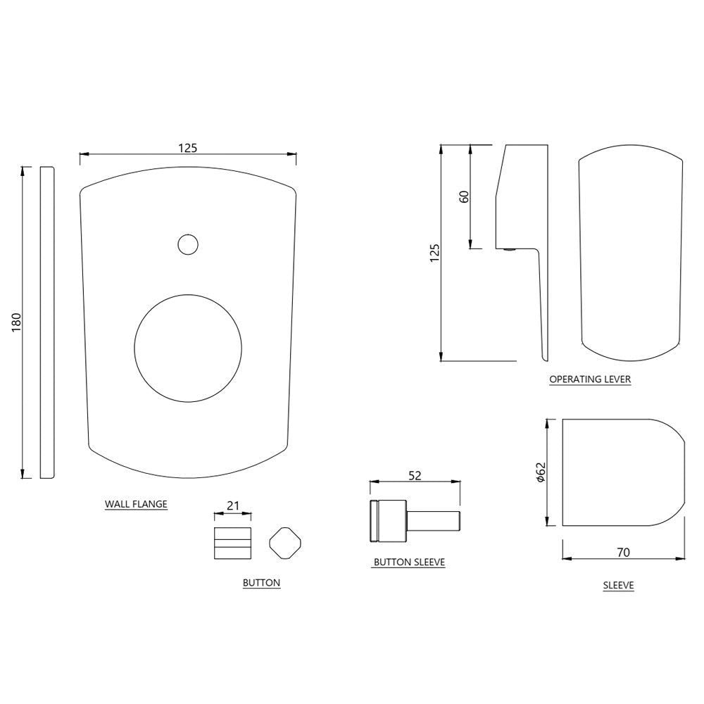 S.L.EXPOSED PARTS DIV KIT HIGH FLOW - JAQUAR FAUCETS - ( GOLD BRIGHT PVD - KUBIX PRIME - 0x15 mm - 0inchX0.5inch )