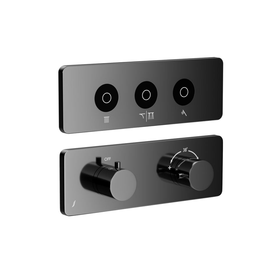 EXPOSED PART KIT OF QLOUD TOUCH SHOWER SYSTEM WITH 3OUTLETS - JAQUAR FAUCETS - ( BLACK CHROME - QLOUD - 0x32 mm - 0inchX1.28inch )