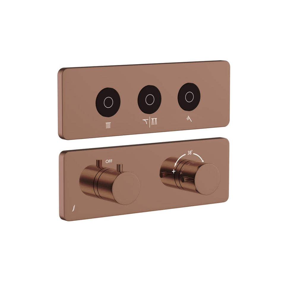 EXPOSED PART KIT OF QLOUD TOUCH SHOWER SYSTEM WITH 3OUTLETS - JAQUAR FAUCETS - ( BLUSH GOLD PVD - QLOUD - 0x32 mm - 0inchX1.28inch )