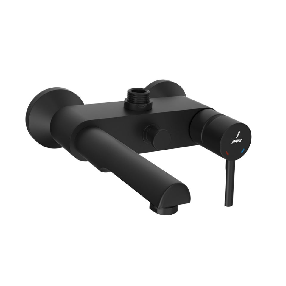 SINGLE LEVER WALL MIXER WITH PROVISION FOR CONNECTION TO EXPOSED SHOWER PIPE - JAQUAR FAUCETS - ( BLACK MATT - FLORENTINE PRIME - 0x15 mm - 0inchX0.5inch )