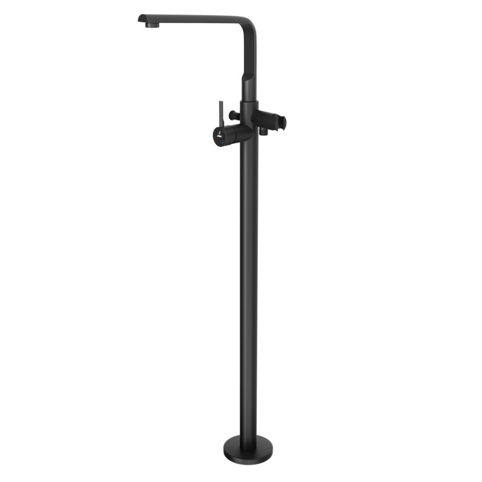 EXPOSED PARTS OF FLOOR MOUNTED SINGLE LEVER BATH MIXER - JAQUAR FAUCETS - ( BLACK MATT - FLORENTINE PRIME - 0x15 mm - 0inchX0.5inch )