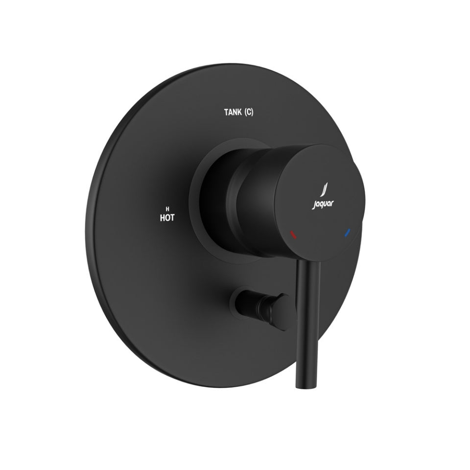 3-INLET SINGLE LEVER CONCEALED DIVERTER FOR BATH & SHOWER(PROVISION FOR 2 COLD INLETS AND 1 HOT INLET) - JAQUAR FAUCETS - ( BLACK MATT - FLORENTINE PRIME - 0x15 mm - 0inchX0.5inch )