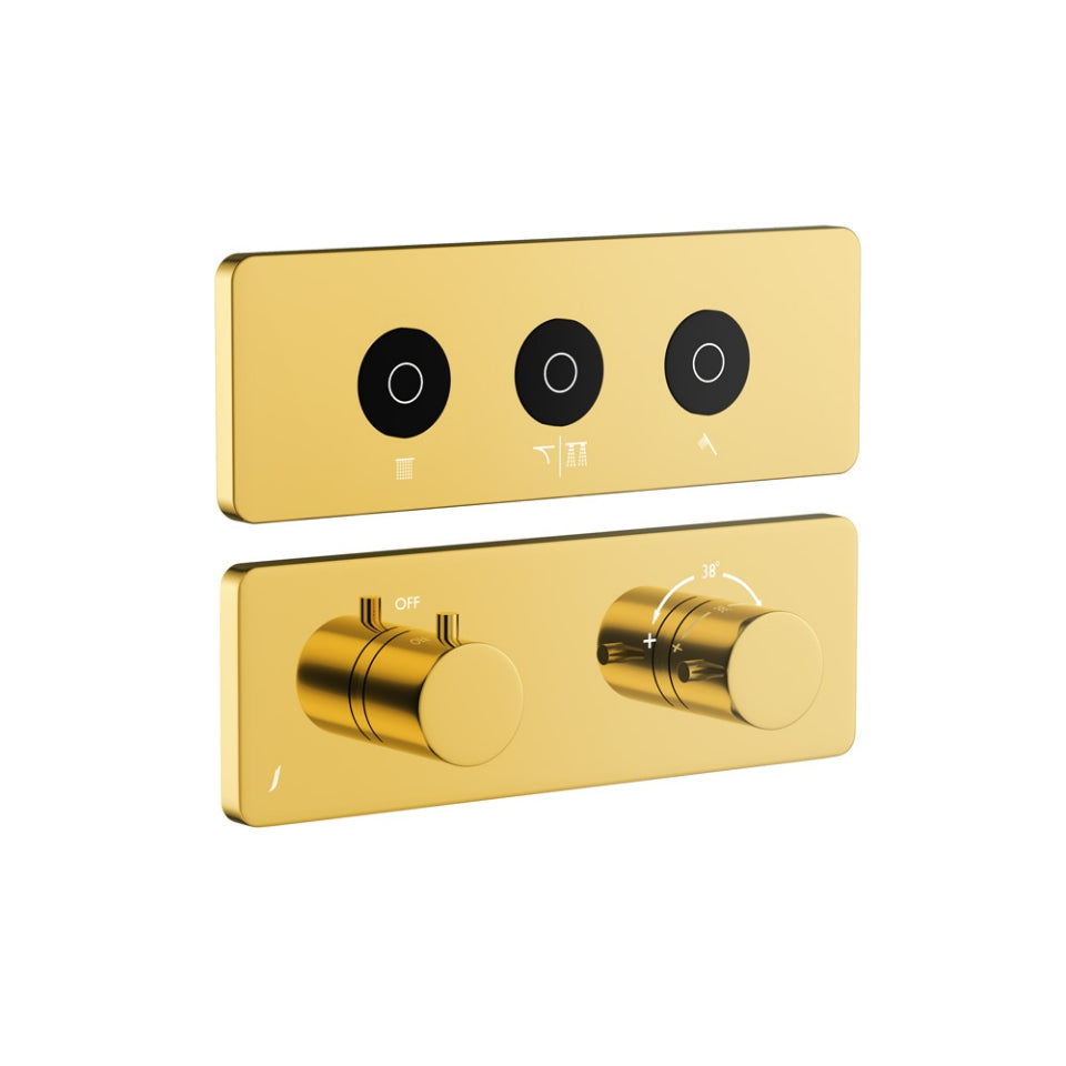 EXPOSED PART KIT OF QLOUD TOUCH SHOWER SYSTEM WITH 3OUTLETS - JAQUAR FAUCETS - ( GOLD BRIGHT PVD - QLOUD - 0x32 mm - 0inchX1.28inch )