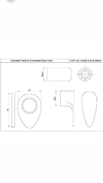 (PRUN) EXPOSED PART KIT OF CONCEALED STOP COCK & FLUSH COCK - JAQUAR FAUCETS - ( GOLD - VIGNETTE PRIME - 0x15 mm - 0inchX0.5inch )