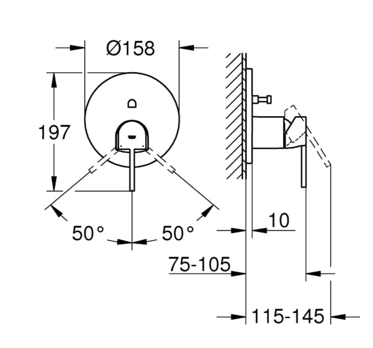 GROHE PLUS 1-HANDLE BATH/SHOWER MIXER - GROHE -  ( CHROME - G4 - EUROPLUS - 0x0 mm - 0inchX0inch )