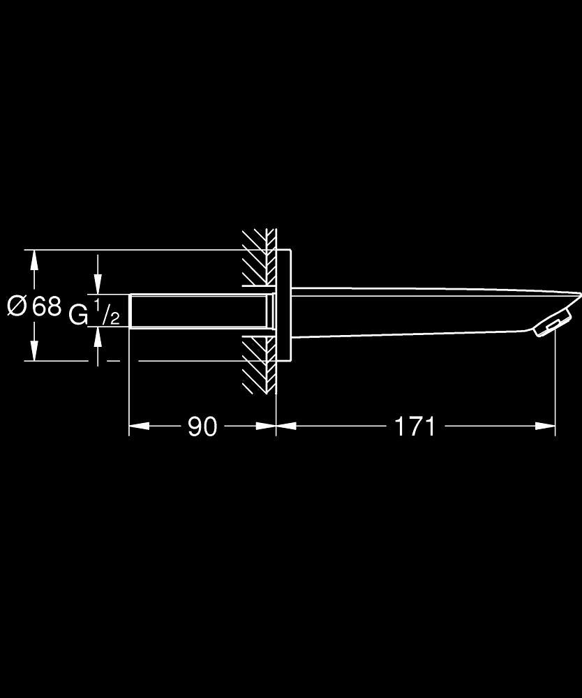 NEW BAUCOSMOPOLITAN BATH SPOUT - GROHE-G2 - ( CHROME - G2 - BAUCOSMOPOLITAN - 0x0 mm - 0inchX0inch )